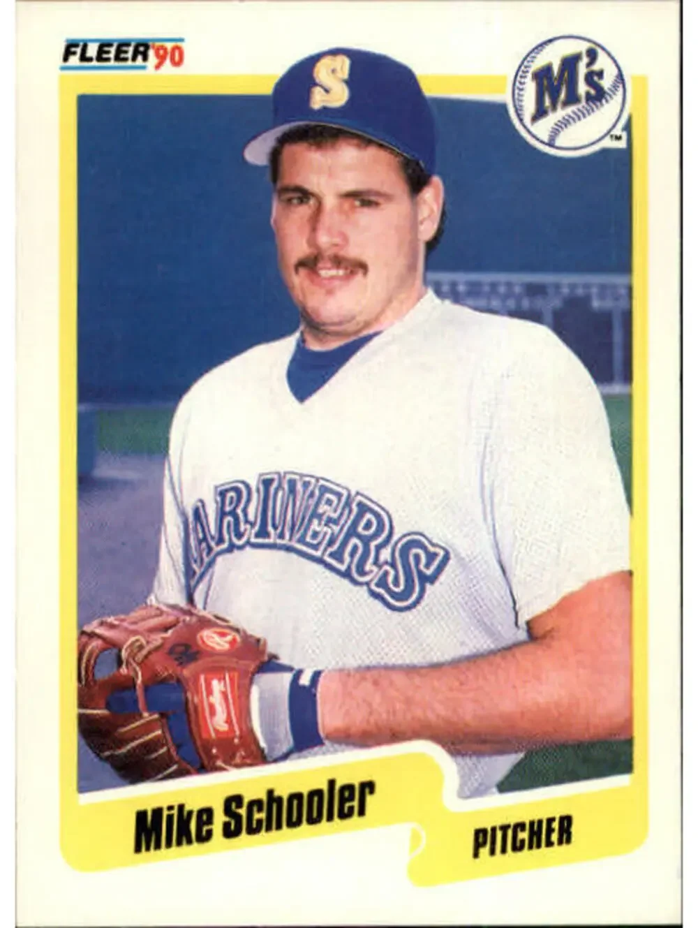 1990 Mike Schooler Fleer Baseball Card #525